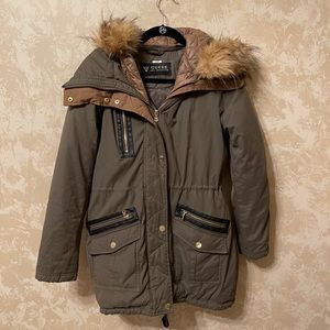 Guess Olive Green Padded Anorak Winter Coat
